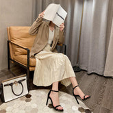 Tacones altos de aguja y punta redonda para mujer